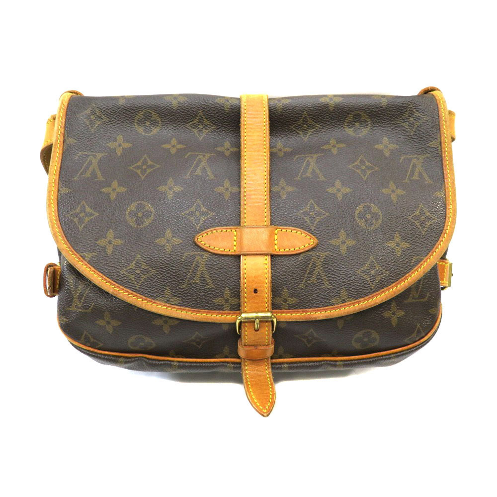 Louis Vuitton Bag Canvas Shoulder Saumur Brown Monogram